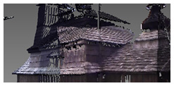 Model dreveného kostolíka v Miroli spracovaný 3D Scanovaním
