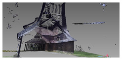 Model dreveného kostolíka v Miroli spracovaný 3D Scanovaním